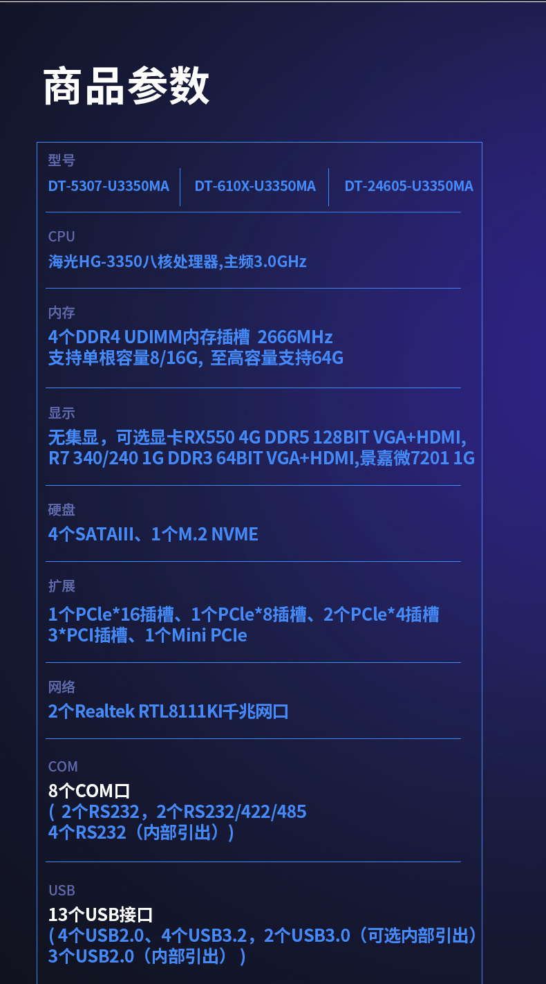 國產(chǎn)化海光工控機(jī),11個(gè)USB口+8個(gè)串口,工業(yè)電腦廠家,DT-610X-U3350MA.jpg 國產(chǎn)化海光工控機(jī),11個(gè)USB口+8個(gè)串口,工業(yè)電腦廠家,DT-610X-U3350MA.jpg