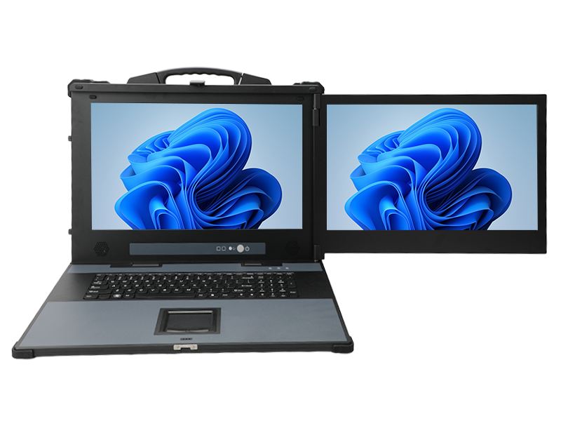 下翻雙屏加固便攜機,17.3英寸高亮觸控工業(yè)主機,戶外設(shè)備巡檢,DTG-1427ZD-BH610MA