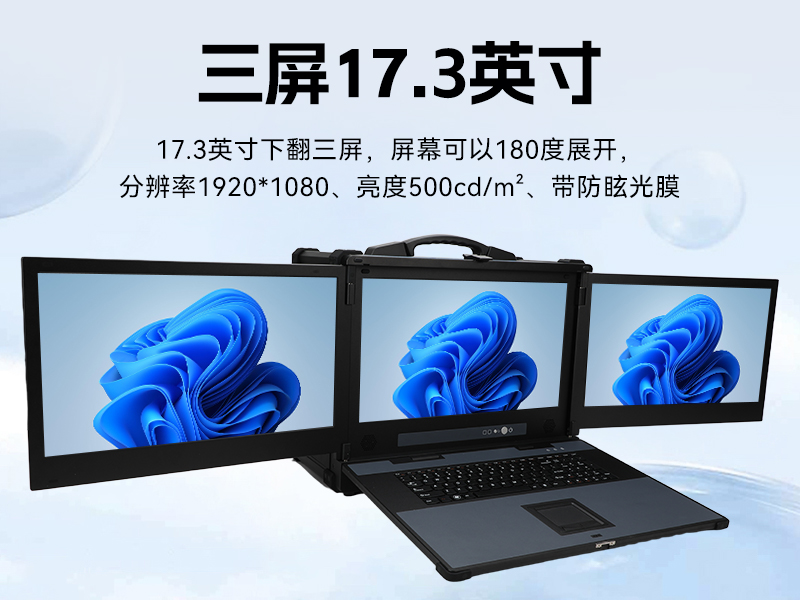 三屏便攜式工作站,3個2.5G網(wǎng)口多擴展加固機,DTG-S1437ZD-JQ670MA